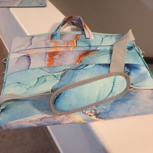 Stylish Blue Marble Women's Bag & Mouse Pad